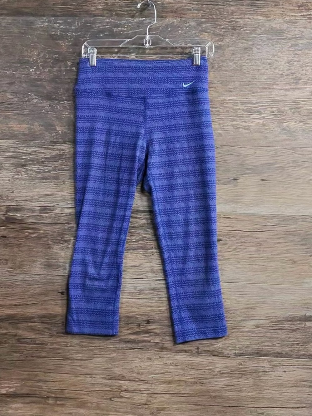 Nike Purple Striped Capri Leggings